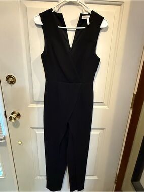 BCBG Black Sleeveless Sheath Jumpsuit